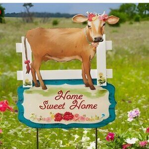 Pioneer Woman Home Sweet Home Cow Garden Stake